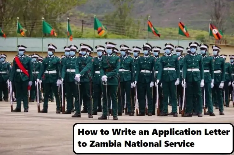 how to write an application letter for zambia national service recruitment